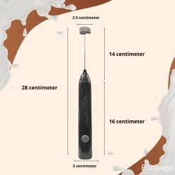 Mousseur à Lait Premium Earkings - Mousseur à Lait Rechargeable Avec Câble USB Inclus - Comprend 2 Accessoires - Mousseur à Lait électrique Zwart -Dégustation Délicate 1200x1200 508