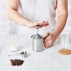 Silberthal - Mousseur à Lait - Mousseur à Lait Manuel - 400 Ml - Argent - Acier Inoxydable - Mousseur à Lait - Cadeau -Dégustation Délicate 1200x1200 512