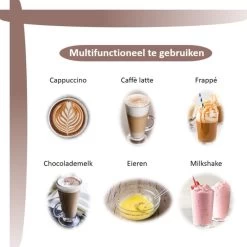 Mousseur à Lait électrique - Mousseur à Lait Manuel - Mousseur à Lait - Mousseur - Sans Fil - Acier Inoxydable - Argent -Dégustation Délicate 1200x1200 531