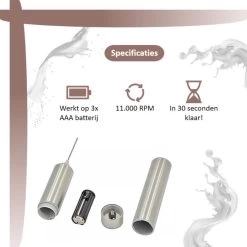 Mousseur à Lait électrique - Mousseur à Lait Manuel - Mousseur à Lait - Mousseur - Sans Fil - Acier Inoxydable - Argent -Dégustation Délicate 1200x1200 534