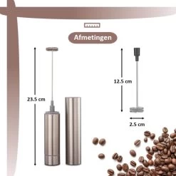 Mousseur à Lait électrique - Mousseur à Lait Manuel - Mousseur à Lait - Mousseur - Sans Fil - Acier Inoxydable - Argent -Dégustation Délicate 1200x1200 535