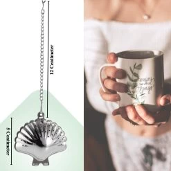 Passoire à Thé En Forme Coquille Y Compris Plaque Goutte à Goutte - Set De 3 Pièces - Oeuf De Thee Pour Le Thé En Vrac - Filtre à Thé Pour Le Thé En Vrac - Boule à Thee -Dégustation Délicate 1200x1200 55