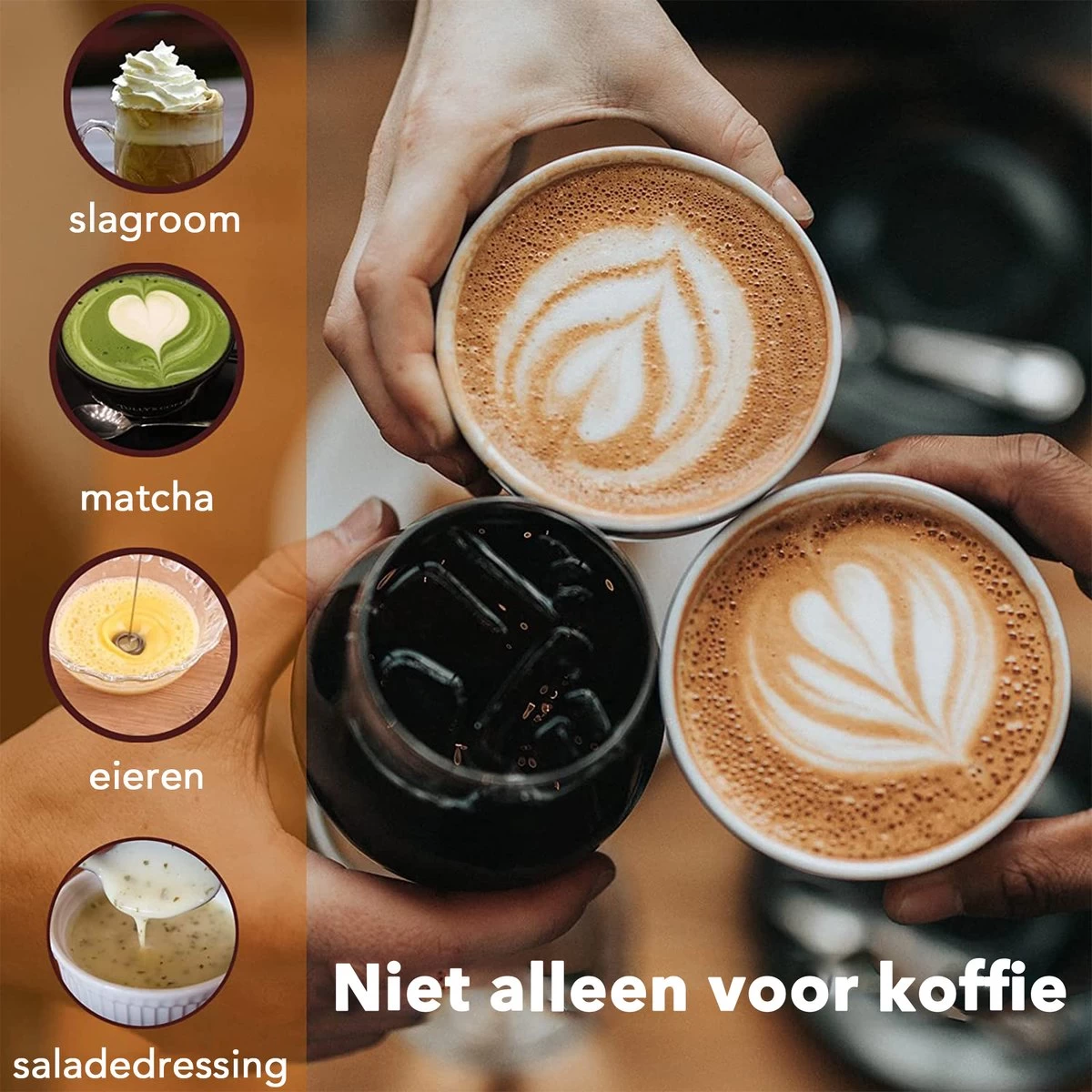 DOWO® - Mousseur à Lait électrique Coffee - Électrique - Manuel - Mousseur à Lait Manuel - Piles Incluses - Mousseur à Lait - Zwart - Acier Inoxydable - Électrique 5 DOWO® - Mousseur à Lait électrique Coffee - Électrique - Manuel - Mousseur à Lait Manuel - Piles Incluses - Mousseur à Lait - Zwart - Acier Inoxydable - Électrique – Image 3