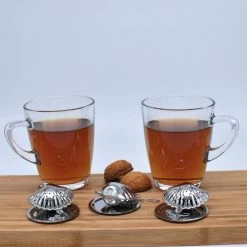 Passoire à Thé En Forme Coquille Y Compris Plaque Goutte à Goutte - Set De 3 Pièces - Oeuf De Thee Pour Le Thé En Vrac - Filtre à Thé Pour Le Thé En Vrac - Boule à Thee -Dégustation Délicate 1200x1200 56