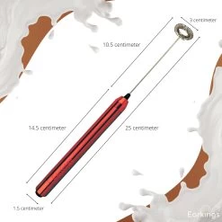 Mousseur à Lait Pour Une Mousse De Lait Parfaite - Mousseur à Lait électrique - Mousseur à Lait En Acier Inoxydable - Mousseur à Lait Manuel EarKings Red -Dégustation Délicate 1200x1200 582