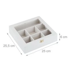 Boîte à Thé Relaxdays Bois - Boîte à Thé 7 Compartiments - Magasin De Thé - Boîte à Thé - Boîte à Thé - Boîte Blanche -Dégustation Délicate 1200x1200 6