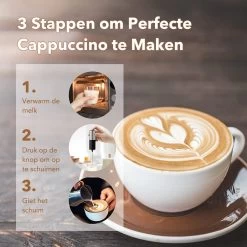 DOWO® - Mousseur à Lait électrique - Mousseur à Lait Manuel - Piles Incluses - Mousseur à Lait - Mousseur à Lait - Zwart & Argent - Acier Inoxydable -Dégustation Délicate 1200x1200 603