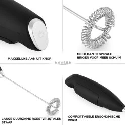 Donkersstuff - Mousseur à Lait Pour Une Mousse Perfect - Mousseur à Lait - Mousseur à Lait Manuel - Mousseur à Lait électrique -Dégustation Délicate 1200x1200 648