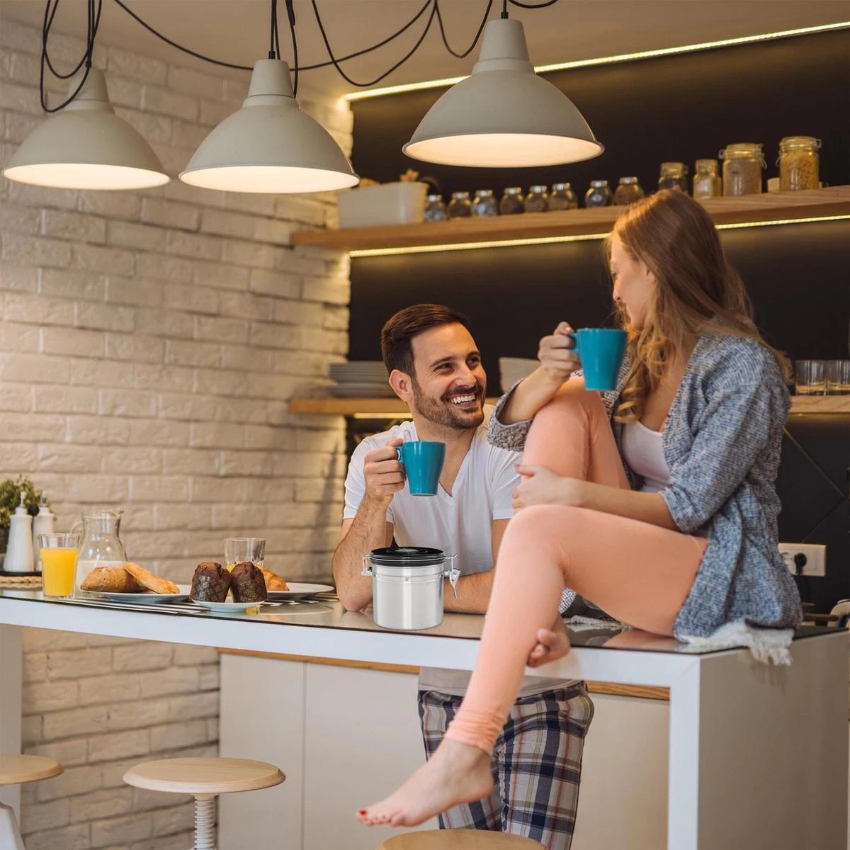 Récipient De Stockage Relaxdays Café - Boîte à Café - Hermétique - Récipient à Café - Argent - Métal Petit 4 Récipient De Stockage Relaxdays Café - Boîte à Café - Hermétique - Récipient à Café - Argent - Métal Petit – Image 2