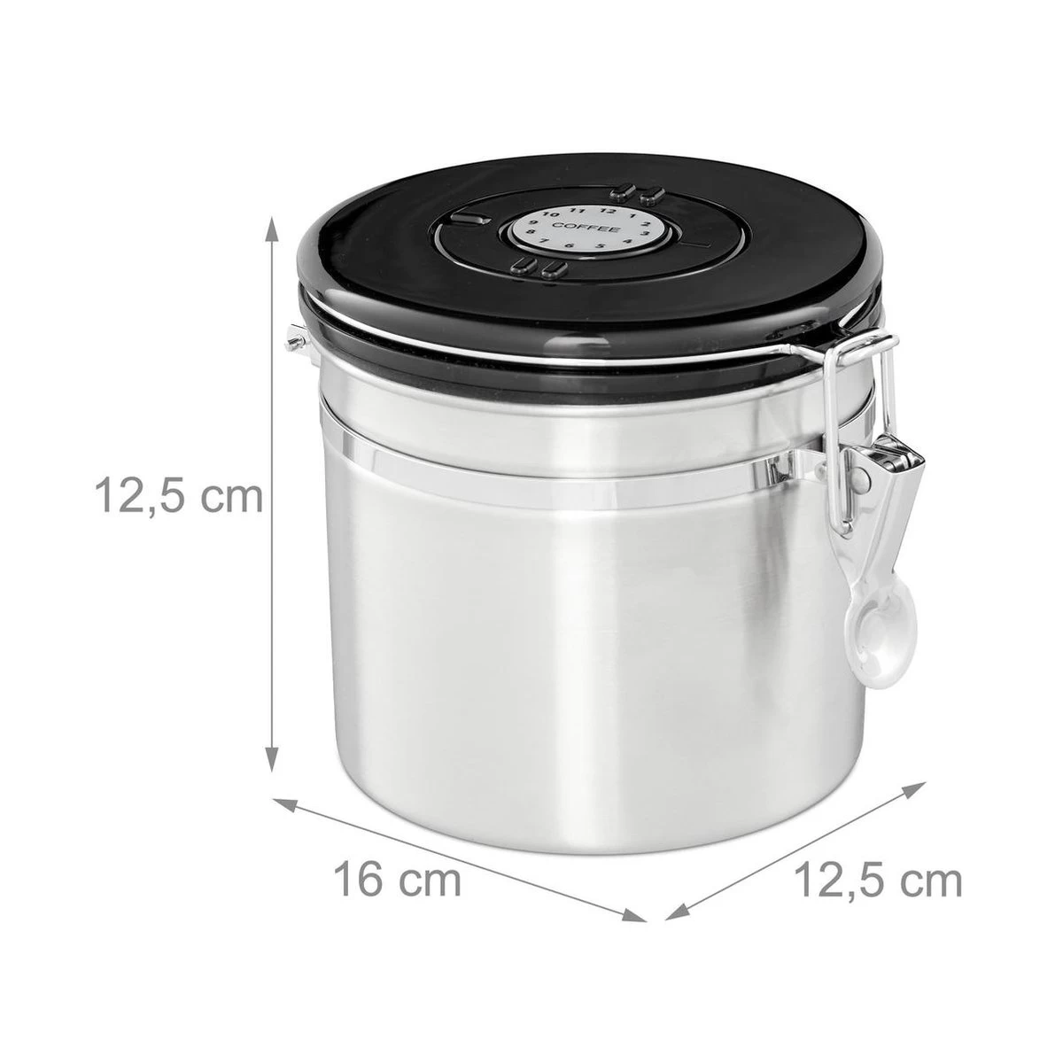 Récipient De Stockage Relaxdays Café - Boîte à Café - Hermétique - Récipient à Café - Argent - Métal Petit 6 Récipient De Stockage Relaxdays Café - Boîte à Café - Hermétique - Récipient à Café - Argent - Métal Petit – Image 4