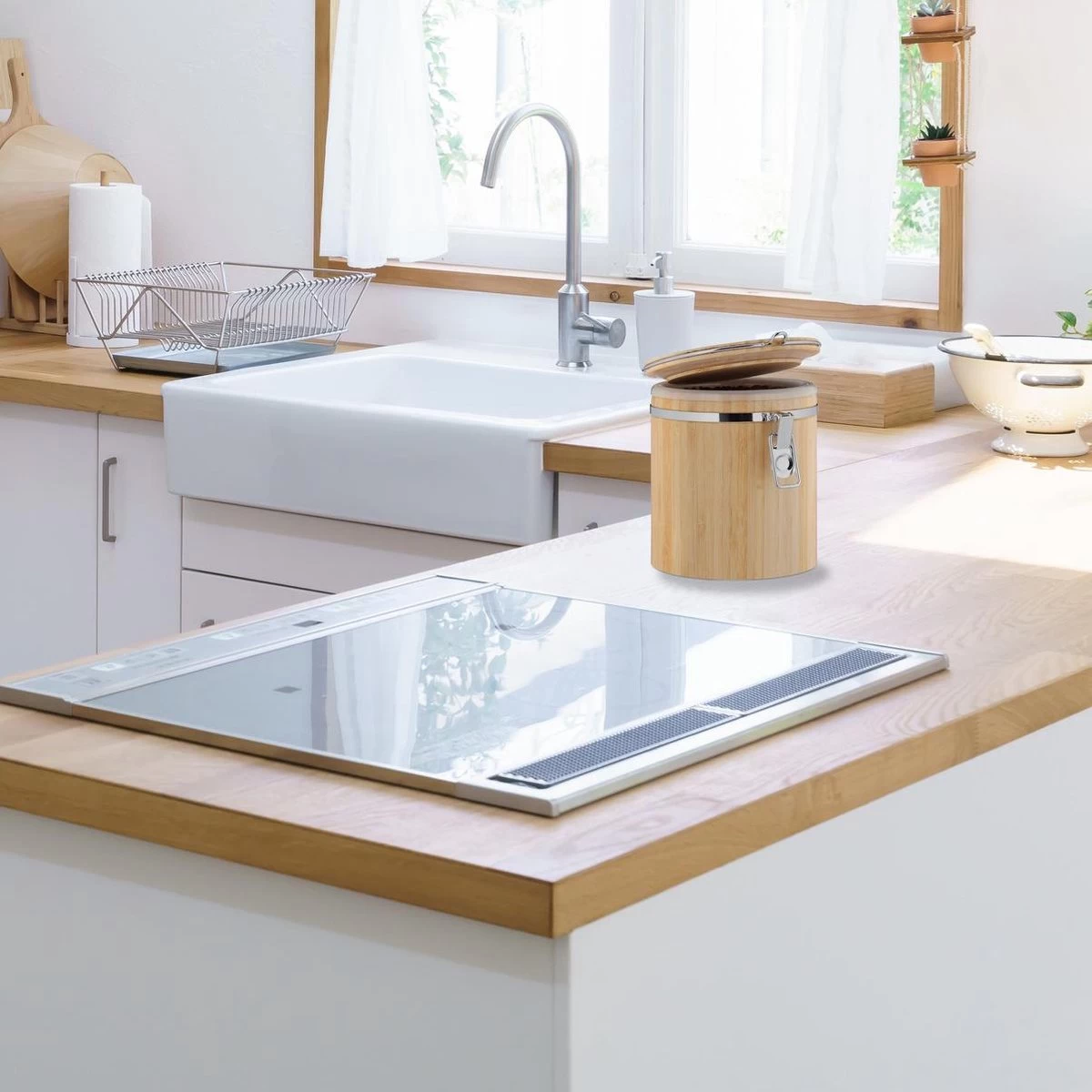 Boîte à Café Relaxdays Bambou - Boîte De Rangement - Hermétique - Fermeture à Clip - Avec Couvercle 6 Boîte à Café Relaxdays Bambou - Boîte De Rangement - Hermétique - Fermeture à Clip - Avec Couvercle – Image 4