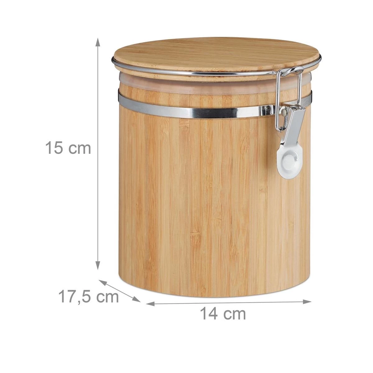 Boîte à Café Relaxdays Bambou - Boîte De Rangement - Hermétique - Fermeture à Clip - Avec Couvercle 7 Boîte à Café Relaxdays Bambou - Boîte De Rangement - Hermétique - Fermeture à Clip - Avec Couvercle – Image 5