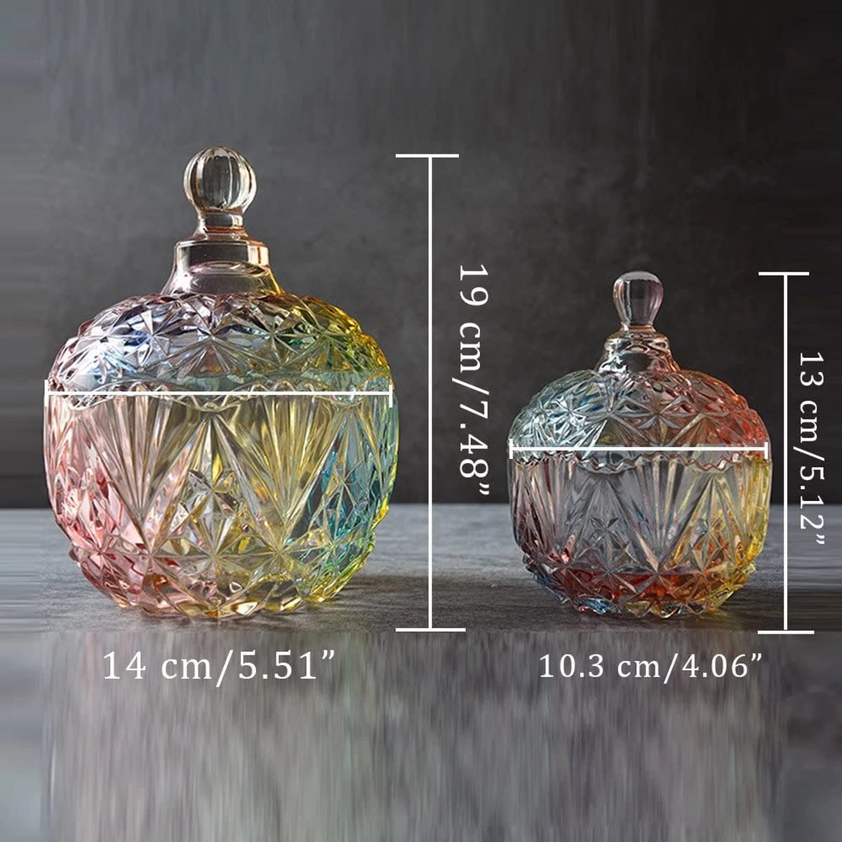 Danmu Art 1 Pièce Bocal à Bonbons En Cristal Coloré Avec Couvercle Bocal De Rangement En Verre à Bonbons Décoration De Bocal En Verre, 750 Ml 6 Danmu Art 1 Pièce Bocal à Bonbons En Cristal Coloré Avec Couvercle Bocal De Rangement En Verre à Bonbons Décoration De Bocal En Verre, 750 Ml – Image 4