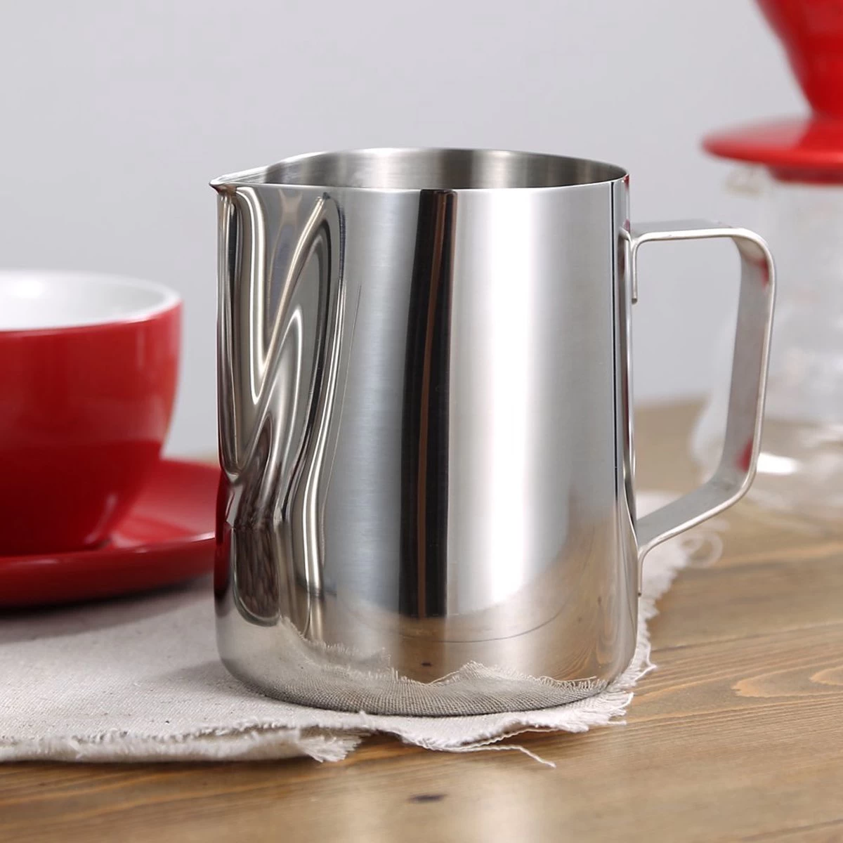 Pot à Lait - 600 ML - Pot à Mousser Le Lait - Pot à Lait Barista Acier Inoxydable (SS) 8 Pot à Lait - 600 ML - Pot à Mousser Le Lait - Pot à Lait Barista Acier Inoxydable (SS) – Image 6