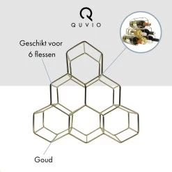 QUVIO Casier à Vin Pour 6 Bouteilles De Vin / Hexagone / Casier à Vin Design En Acier / Hexagonal - Or 12 QUVIO Casier à Vin Pour 6 Bouteilles De Vin / Hexagone / Casier à Vin Design En Acier / Hexagonal - Or -Dégustation Délicate 1200x1200 739