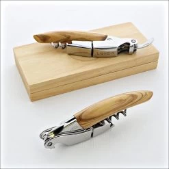 LIGNE W - ORIGINE PRESTIGE - COUTEAU SOMMELIER OUVRE BOUTEILLE DE LUXE BOIS D'OLIVIER