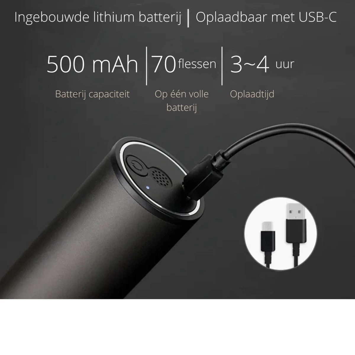 Roden Tire-bouchon électrique - Ouvre-bouteille - Tire-bouchon - Ouvre-bouteille - Rechargeable - Accessoires De Vêtements Pour Bébé Vin - Coupe-capsule - Bouchon à Vin - Set De Luxe - Set Cadeau 7 Roden Tire-bouchon électrique - Ouvre-bouteille - Tire-bouchon - Ouvre-bouteille - Rechargeable - Accessoires De Vêtements Pour Bébé Vin - Coupe-capsule - Bouchon à Vin - Set De Luxe - Set Cadeau – Image 5