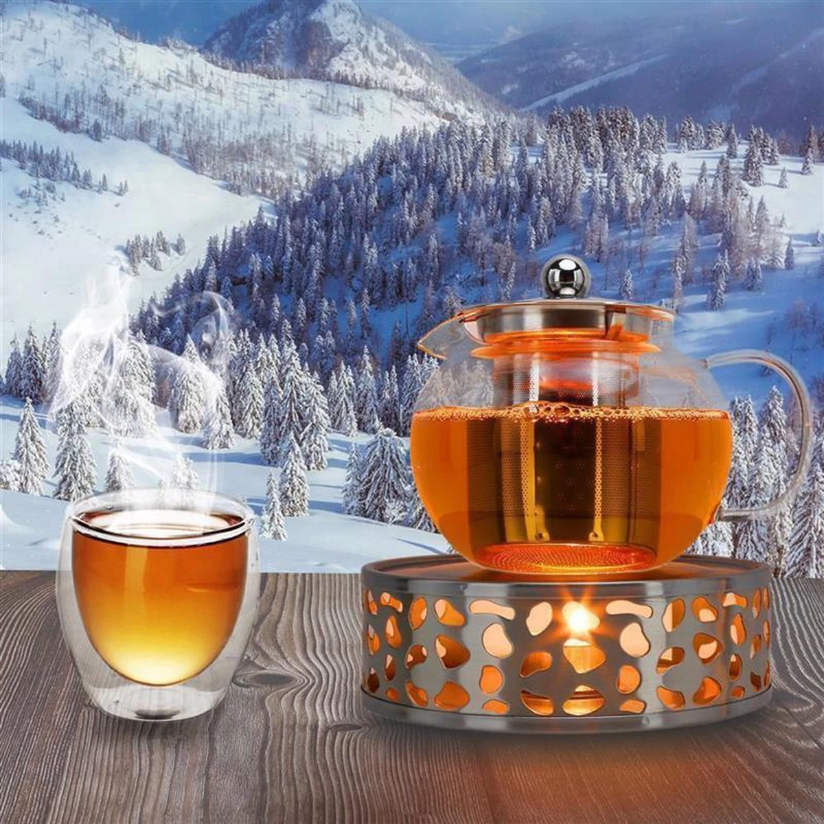 INTIRILIFE Chauffe-théière En Argent - Théière En Acier Inoxydable Avec Motif Pour Théières Résistantes à La Chaleur - Chauffe-thé En Acier Inoxydable Pour Café, Thé Et Bien Plus Encore. 7 INTIRILIFE Chauffe-théière En Argent - Théière En Acier Inoxydable Avec Motif Pour Théières Résistantes à La Chaleur - Chauffe-thé En Acier Inoxydable Pour Café, Thé Et Bien Plus Encore. – Image 5