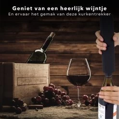 Tire-bouchon électrique Cheqo® - Set Ouvre-bouteille - 21x5cm - Set Vin - Pompe à Vin Sous Vide - Coupe-capsule - Ouvre-bouteille De Vin - Adaptateur Inclus - Titre Par Défaut -Dégustation Délicate 1200x1200 812