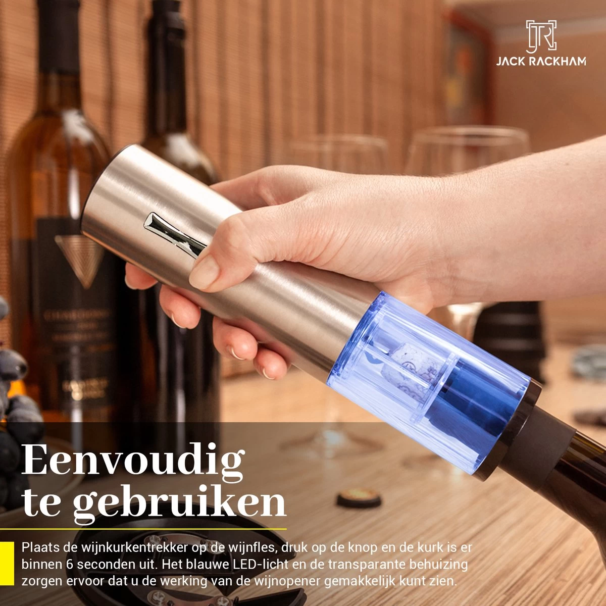 Tire-Bouchon Electrique Ouvre Vin - Ouvre Bouteille - Design Luxe - Avec Coupe-capsule - Coffret Cadeau Homme Et Femme - Jack Rackham 4 Tire-Bouchon Electrique Ouvre Vin - Ouvre Bouteille - Design Luxe - Avec Coupe-capsule - Coffret Cadeau Homme Et Femme - Jack Rackham – Image 2