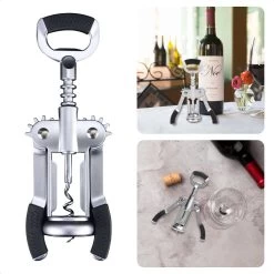 Tire-bouchon Robuste Cheqo® - Décapsuleur De Luxe - Alliage De Zinc Avec Poignée TPR - Levier - Ouverture En Un Instant