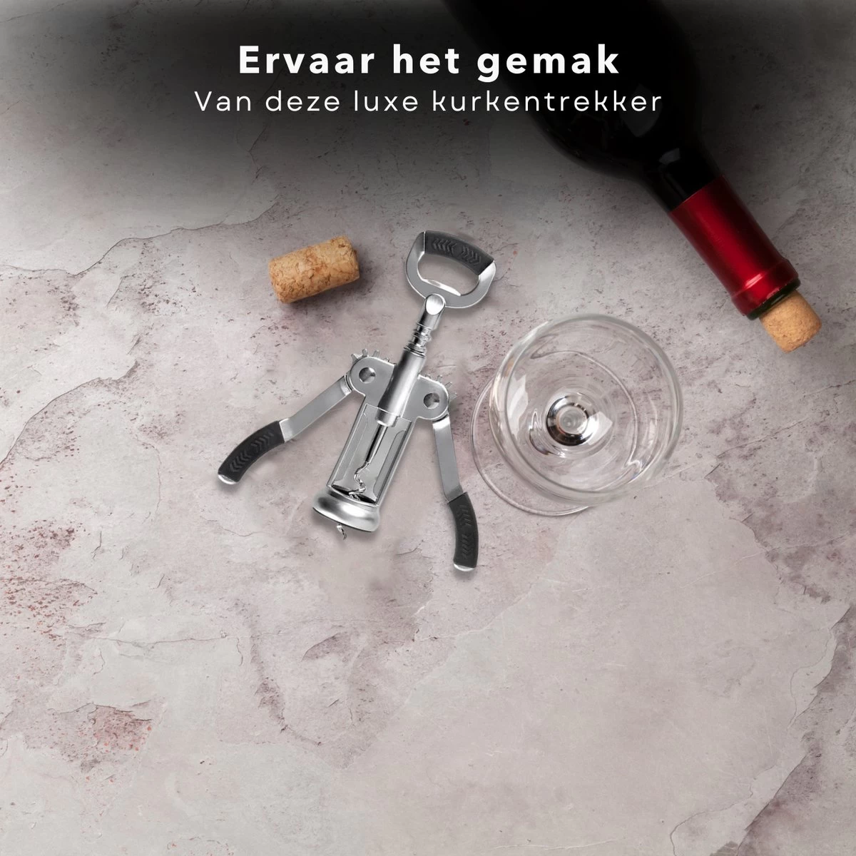 Tire-bouchon Robuste Cheqo® - Décapsuleur De Luxe - Alliage De Zinc Avec Poignée TPR - Levier - Ouverture En Un Instant 4 Tire-bouchon Robuste Cheqo® - Décapsuleur De Luxe - Alliage De Zinc Avec Poignée TPR - Levier - Ouverture En Un Instant – Image 2