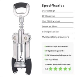 Tire-bouchon Robuste Cheqo® - Décapsuleur De Luxe - Alliage De Zinc Avec Poignée TPR - Levier - Ouverture En Un Instant 11 Tire-bouchon Robuste Cheqo® - Décapsuleur De Luxe - Alliage De Zinc Avec Poignée TPR - Levier - Ouverture En Un Instant -Dégustation Délicate 1200x1200 849