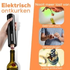 Tire-bouchon électrique Avec Bouchon à Vin Et Bec - Ouvre-bouteille électrique - À Piles - Zwart 15 Tire-bouchon électrique Avec Bouchon à Vin Et Bec - Ouvre-bouteille électrique - À Piles - Zwart -Dégustation Délicate 1200x1200 873