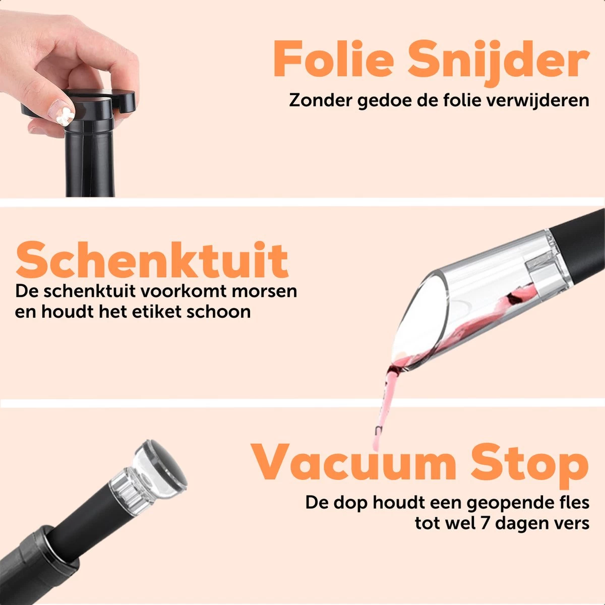 Tire-bouchon électrique Avec Bouchon à Vin Et Bec - Ouvre-bouteille électrique - À Piles - Zwart 9 Tire-bouchon électrique Avec Bouchon à Vin Et Bec - Ouvre-bouteille électrique - À Piles - Zwart – Image 7