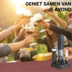 Tire-bouchon électrique Vinoh - Ouvre-bouteille - Ensemble Ouvre- Vin Avec Tire-bouchon - Bouchon à Vin - Coupe-capsule - Bec Verseur - Piles AA Incluses -Dégustation Délicate 1200x1200 890
