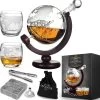 MikaMax Whiskey Globe Decanter Deluxe Set - 0,9 L - Incl. 2 Verres -Dégustation Délicate 1200x1200 911