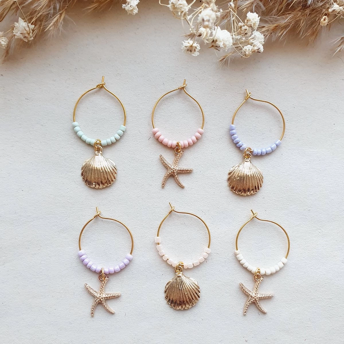 Reconnaître Votre Verre à Vin - Marqueur De Verre - Love The Sea - Anneaux De Verre à Vin - Or 3 Reconnaître Votre Verre à Vin - Marqueur De Verre - Love The Sea - Anneaux De Verre à Vin - Or