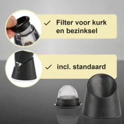 Lynnz à Vin De Luxe Lynnz ® + Passoire Et Standard | Carafe à Vin - Carafe à Vin - Aérateur à Vin - Cadeau - Accessoires Pour Le Vin - Coffret Cadeau -Dégustation Délicate 1200x1200 930