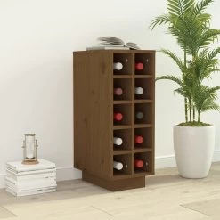 VidaXL Cave à Vin 23 X 34 X 61 Cm Bois De Pin Massif Marron Miel