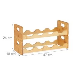 Casier à Vin Relaxdays Pour 8 Bouteilles - Casier à Bouteilles - Porte-bouteilles - Bambou - Stand à Vin -Dégustation Délicate 1200x1200 988