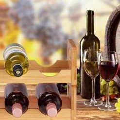 Casier à Vin Relaxdays Pour 8 Bouteilles - Casier à Bouteilles - Porte-bouteilles - Bambou - Stand à Vin -Dégustation Délicate 1200x1200 989