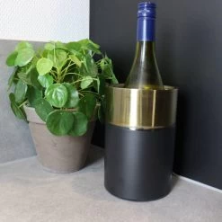 Refroidisseur à Vin Orange85 - Zwart - Or - Acier Inoxydable - Refroidisseur à Champagne -Dégustation Délicate 1200x1200 995