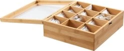 ACAZA Tea Box Bamboe - Boîte De Rangement à Thé Avec Couvercle Transparent - 12 Compartiments - Bois De Bamboe 9 ACAZA Tea Box Bamboe - Boîte De Rangement à Thé Avec Couvercle Transparent - 12 Compartiments - Bois De Bamboe -Dégustation Délicate 1200x501