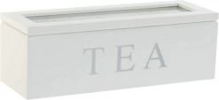 Boîte à Thé/boîte à Thé En Bois MDF Blanc 3 Compartiments 26 X 9 Cm - Boîtes De Rangement Pour Sachets De Thé -Dégustation Délicate 1200x551