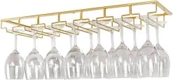 Porte-verres à Verres à Vin Suspendus - Or - 21 Verres - 7 Rangées - Porte-verres à Vin