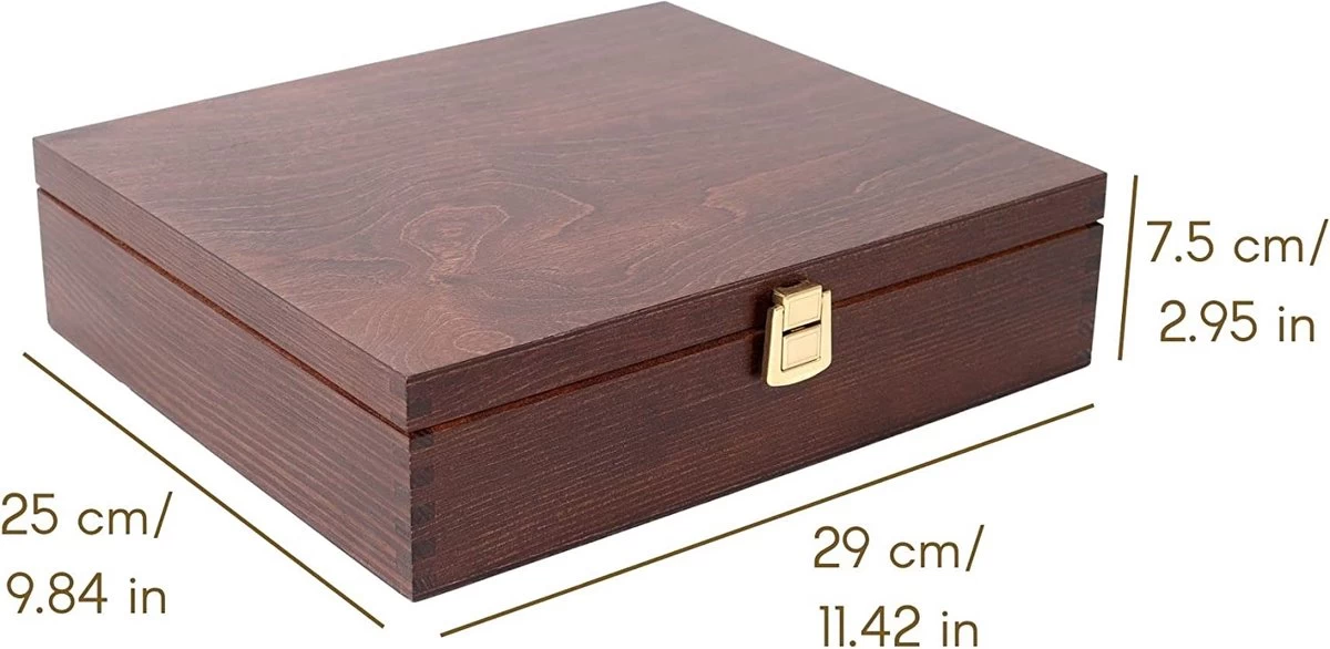 Creative Deco Grande Boîte à Thee En Bois Rangement Marron | 12 Compartiments | 29 X 25 X 7,5 Cm | Avec Un Couvercle | Bois Laqué | Coffre Perfect Pour Le Découpage Et La Décoration 7 Creative Deco Grande Boîte à Thee En Bois Rangement Marron | 12 Compartiments | 29 X 25 X 7,5 Cm | Avec Un Couvercle | Bois Laqué | Coffre Perfect Pour Le Découpage Et La Décoration – Image 5