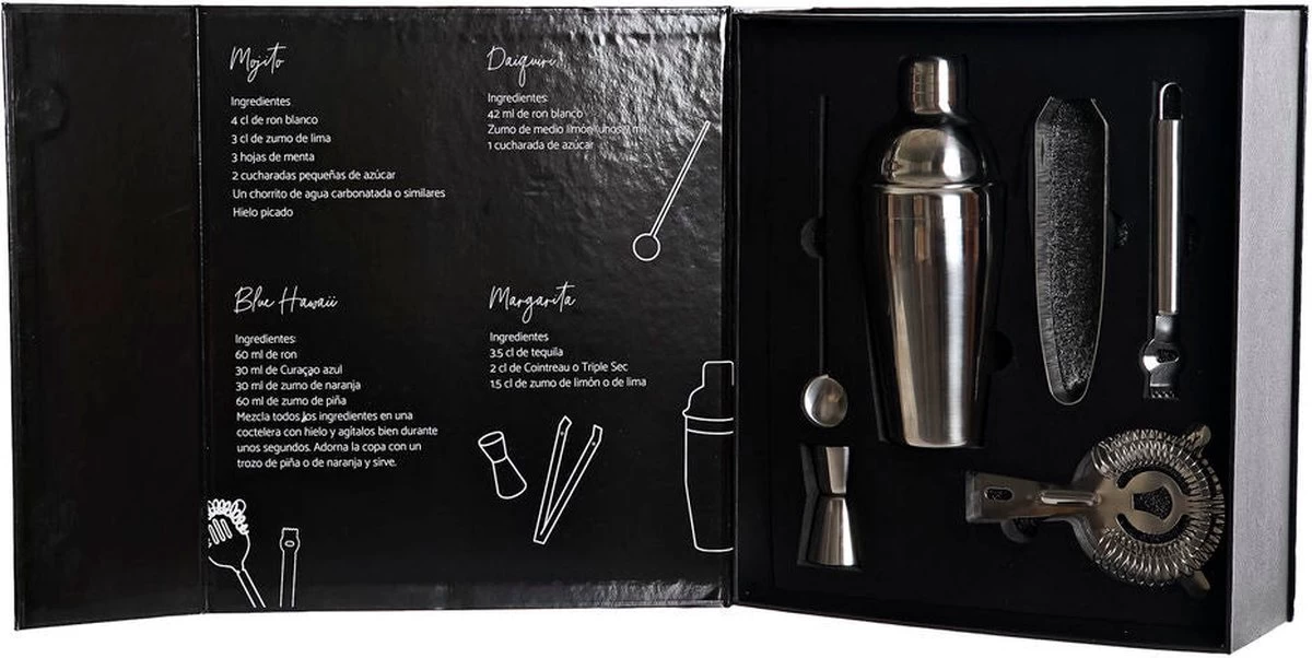 Set De Shaker à Cocktail En Acier Inoxydable 6 Pièces 550 Ml - Faire Des Cocktails - Set De Cocktail Complet 6 Set De Shaker à Cocktail En Acier Inoxydable 6 Pièces 550 Ml - Faire Des Cocktails - Set De Cocktail Complet – Image 4
