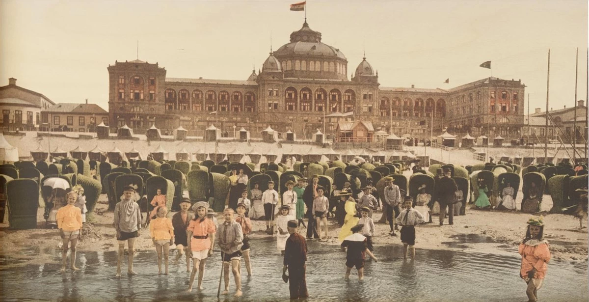 Boîte à Vin - Old Cityscape Scheveningen - Kurhaus & Beach - Tirage Photo Ancien Sur Boîte En Bois - 19x36 Cm 6 Boîte à Vin - Old Cityscape Scheveningen - Kurhaus & Beach - Tirage Photo Ancien Sur Boîte En Bois - 19x36 Cm – Image 4