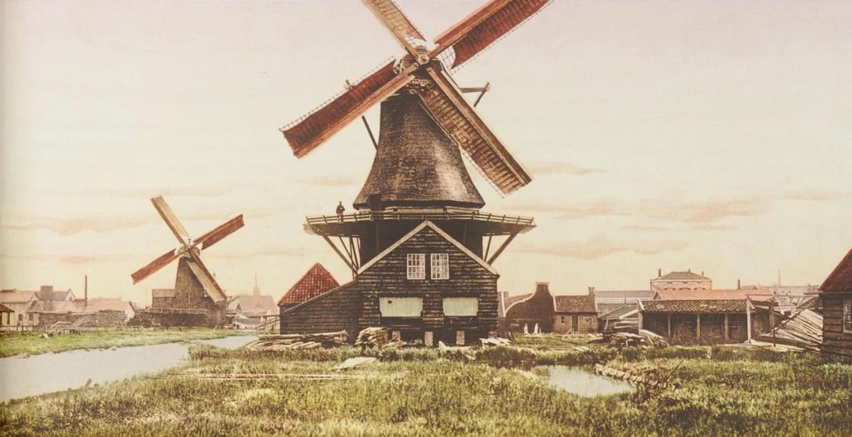 Boîte à Vin - Vieux Paysage Hollandais - Scieries Le Long De La Rivière - Tirage Photo Ancien Sur Boîte En Bois - 19x36 Cm 8 Boîte à Vin - Vieux Paysage Hollandais - Scieries Le Long De La Rivière - Tirage Photo Ancien Sur Boîte En Bois - 19x36 Cm – Image 6