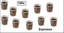 100x Tasse à Café En Karton I'm A Little Hot Cup 120ml - Espresso Café Thé Chocolat Soupe Boisson Eau Tasse En Karton