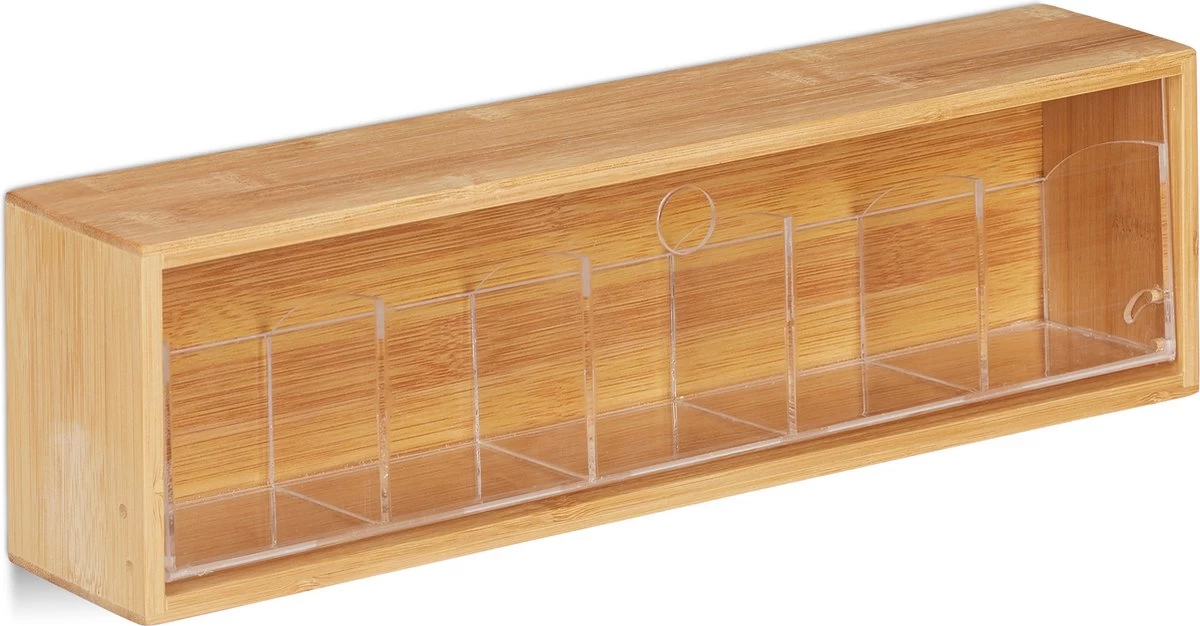 Boîte à Thé Relaxdays 5 Compartiments - Coffre à Thé - Support Pour Sachets De Thé - Bambou - Pour Env.10 Sachets De Thé 14 Boîte à Thé Relaxdays 5 Compartiments - Coffre à Thé - Support Pour Sachets De Thé - Bambou - Pour Env.10 Sachets De Thé – Image 12