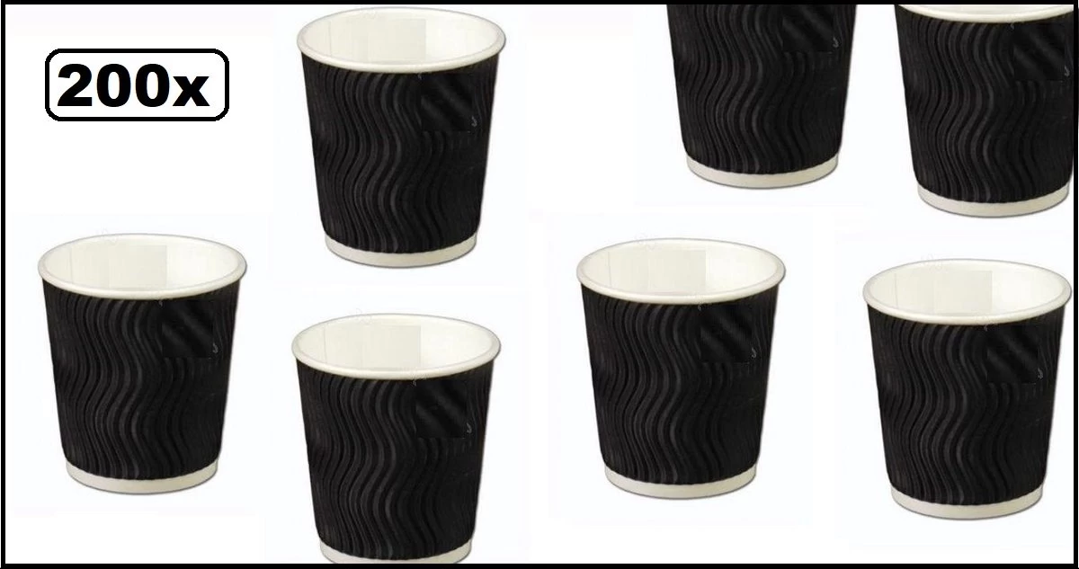 200x Tasse à Café Nervurée Double Paroi 177ml Noir - Barres à Remuer Tasse à Café Lait Sucre Bois Festival Thème Fête Anniversaire Travail Cuillère 3 200x Tasse à Café Nervurée Double Paroi 177ml Noir - Barres à Remuer Tasse à Café Lait Sucre Bois Festival Thème Fête Anniversaire Travail Cuillère