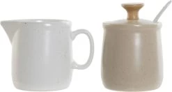 Ensemble Pot à Lait Et Sucrier En Céramique Blanche Et Beige 11 X 7,5 X 8 Cm - Décoration De Table/Accessoires