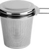Krumble à Thé Avec égouttoir - Filtre à Thé - Filtre à Thé Pour Thé En Vrac - Infuseur à Thee Pour Herbes - Boule à Herbes - Acier Inoxydable - Argent - 8 X 15 X 7 Cm (LxlxH)