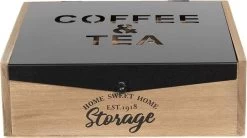 Boîte à Thé 9 Compartiments 24*25*8 Cm Boîte à Thé Rectangle En Bois Marron Boîte à Thee Boîte à Thé